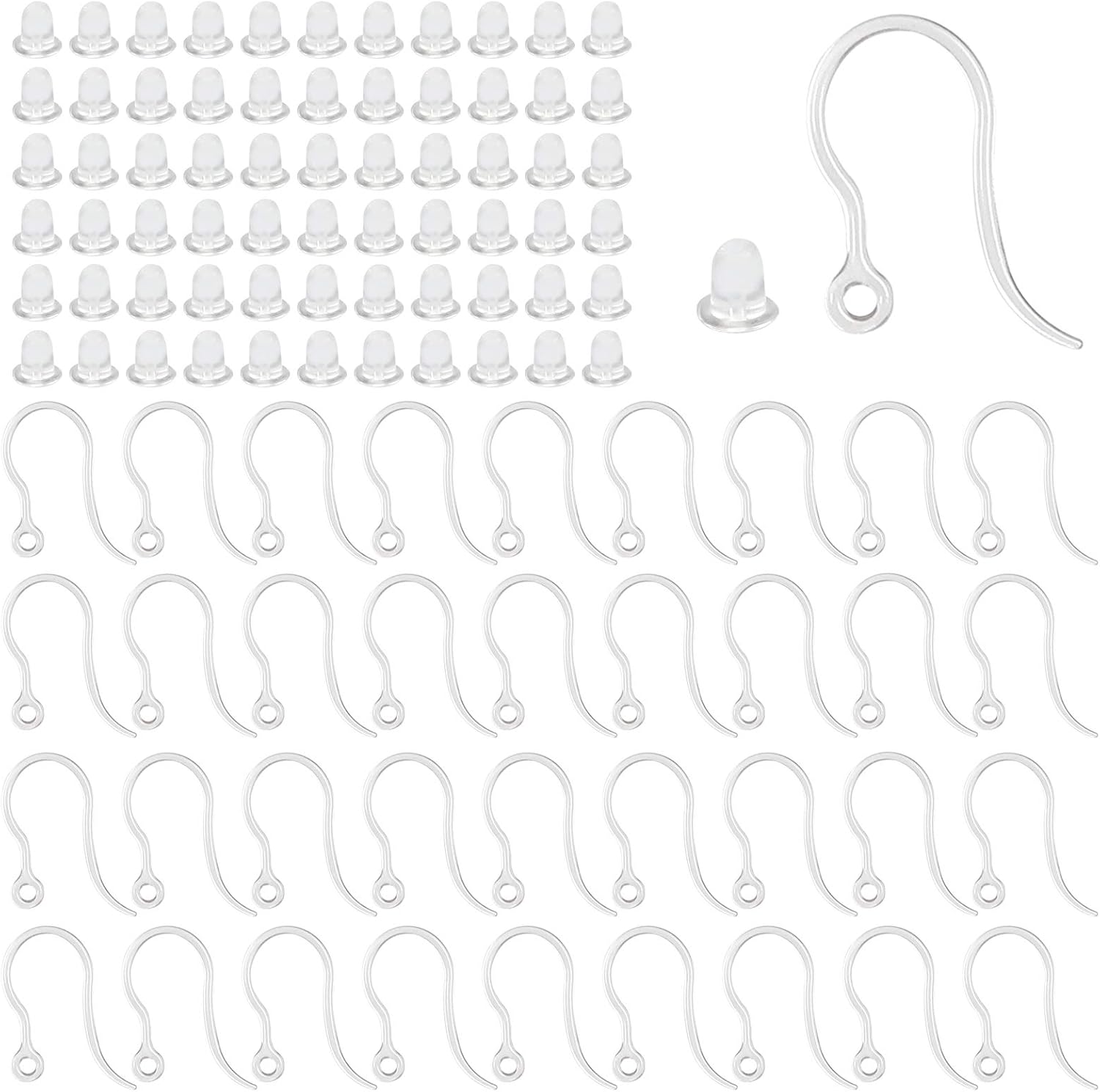 Jewelry Making Resin - 40pcs Clear Plastic Earring Hooks Ear
