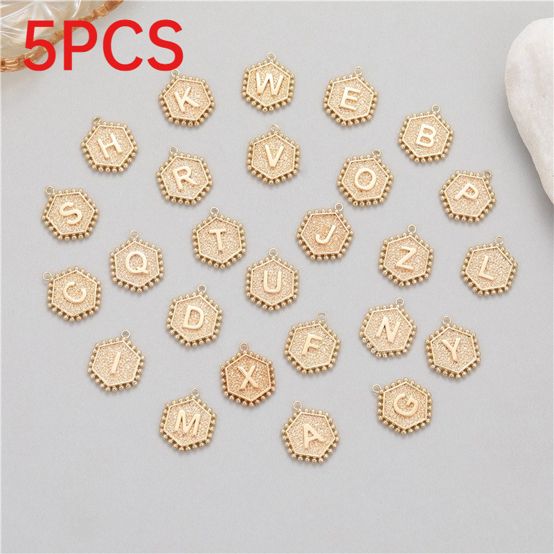 Jewelry Making Rivets - 5Pcs Rivet Hexagonal 26 Alphabet Letter