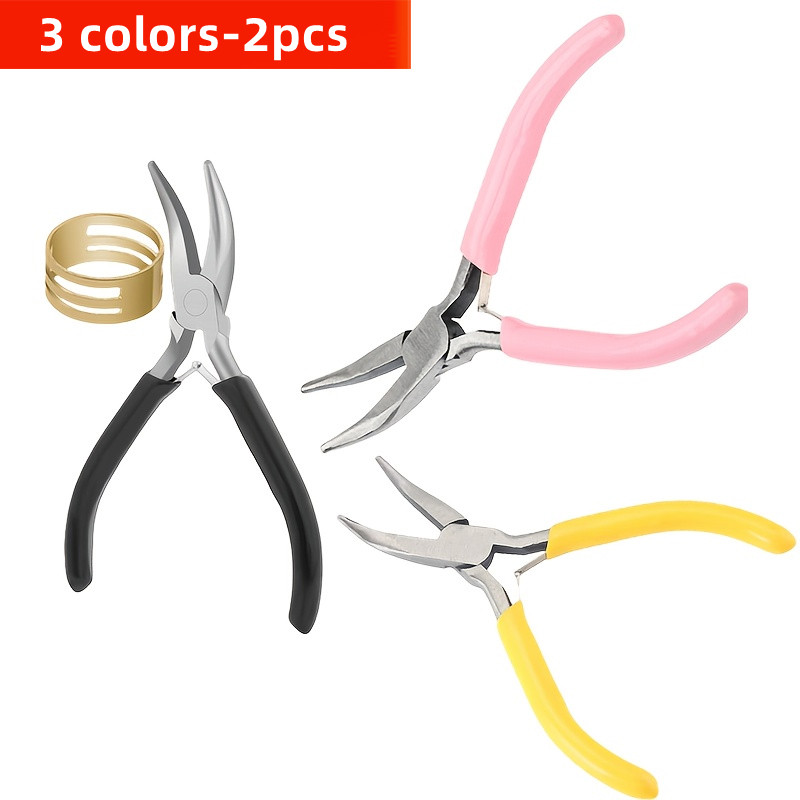 2pcs Curved Mouth Pliers Pink/ - Jewelry Making Pliers 评论和价格