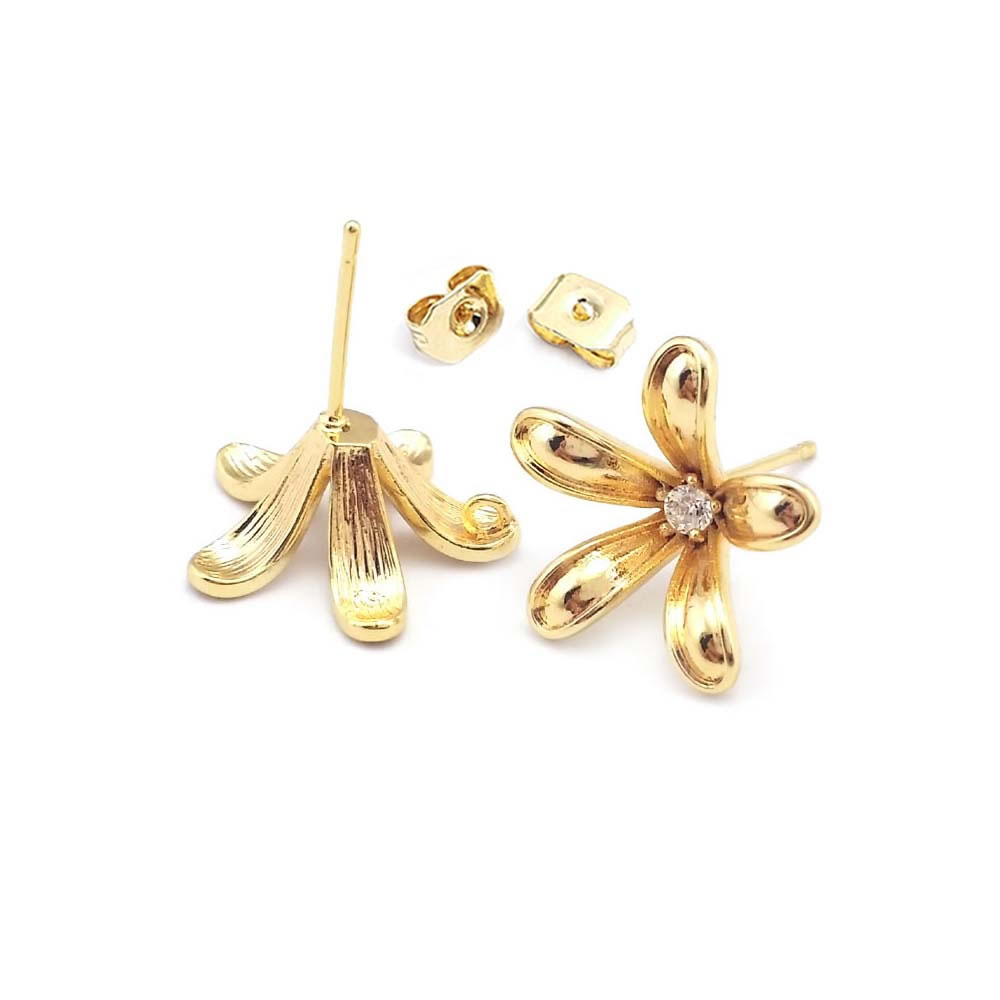 18K Gold Color Brass Flower St - Jewelry Making Brass 评论和价格