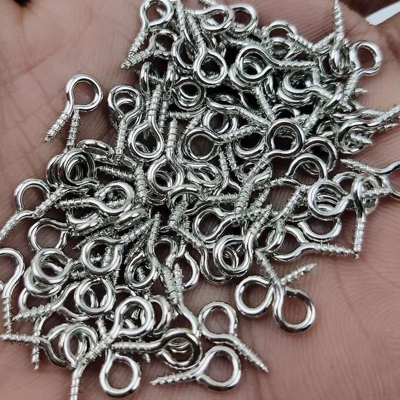 8/10mm Mini Screw Eye Pins Met - Jewelry Making Rivets 评论和价格