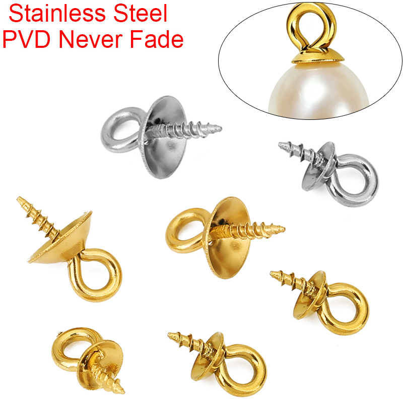 20pcs Stainless Steel Pearl Pe - Jewelry Making Rivets 评论和价格