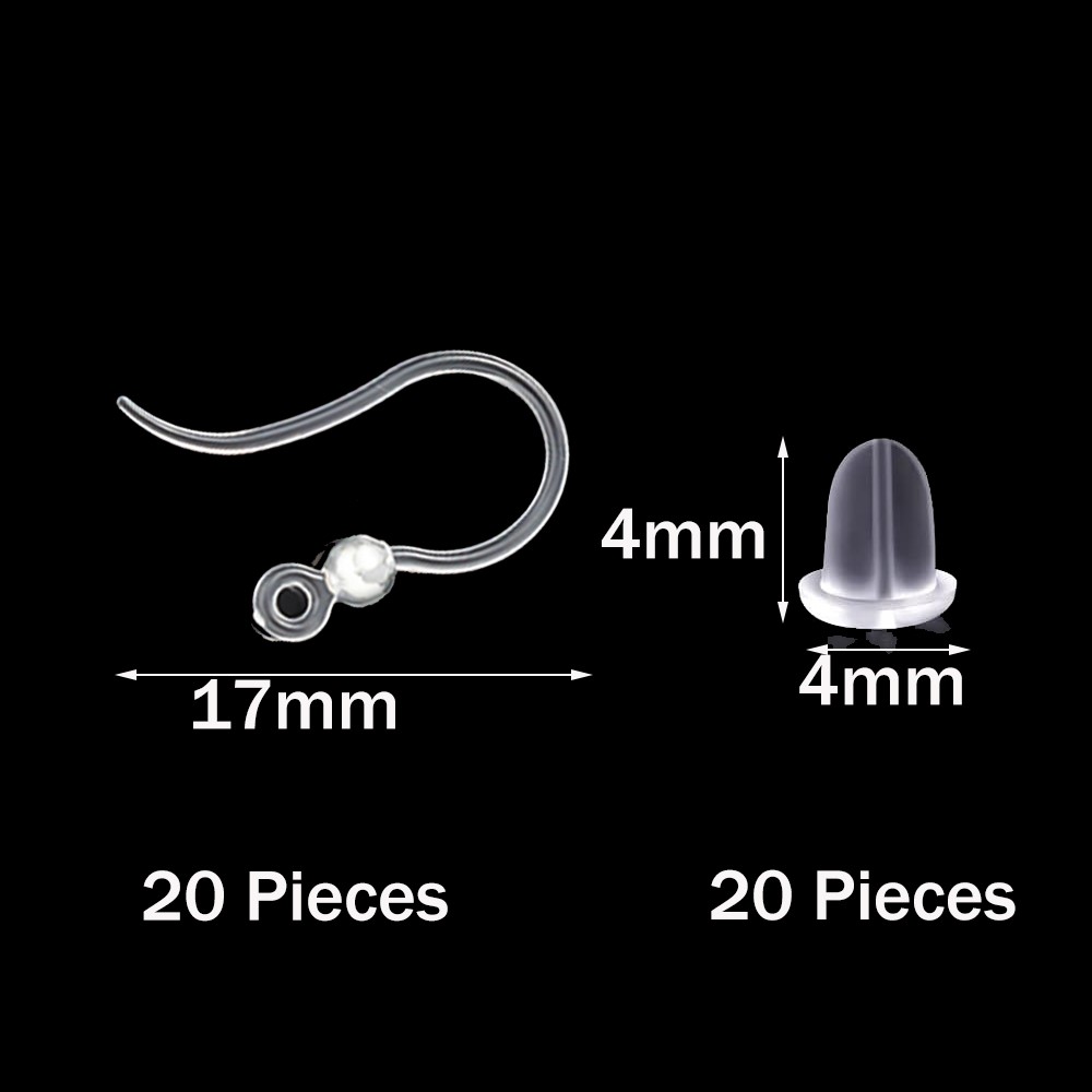40pcs Clear Plastic Earring Ho - Jewelry Making Resin 评论和价格