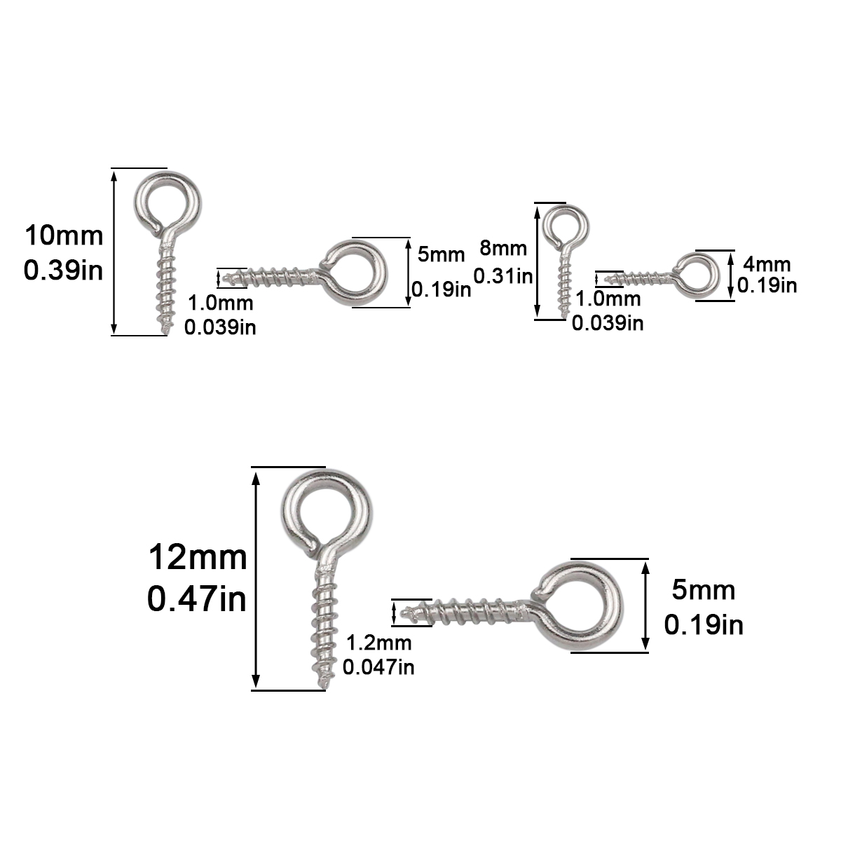 100pcs 4x8/5x10/5x12mm Stainle - Jewelry Making Rivets 评论和价格