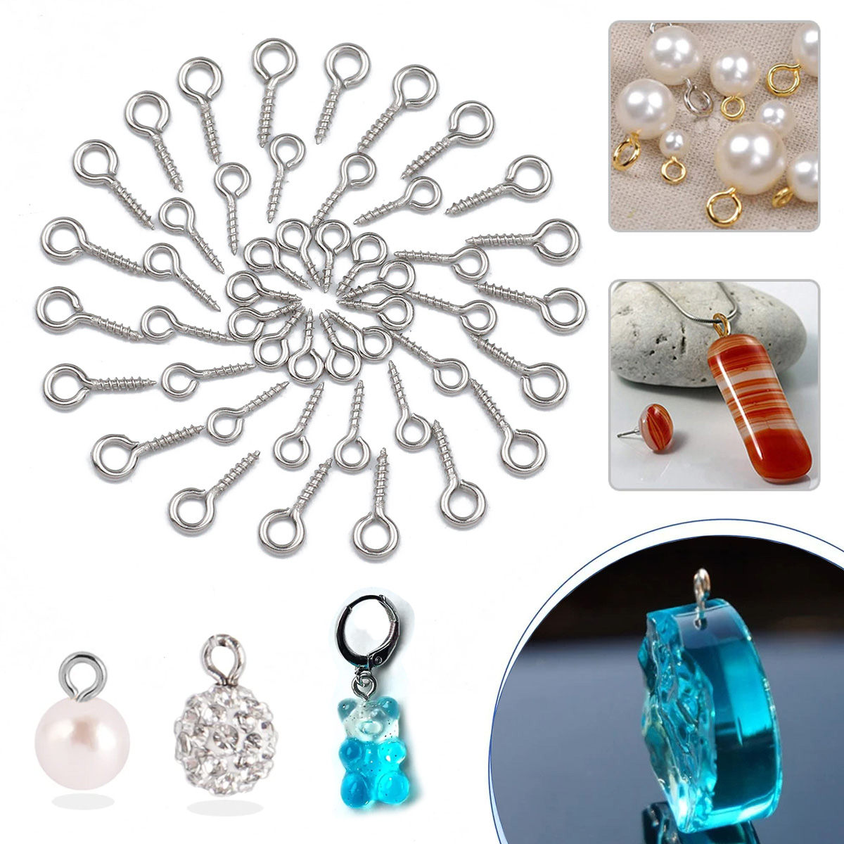 100pcs 4x8/5x10/5x12mm Stainle - Jewelry Making Rivets 评论和价格